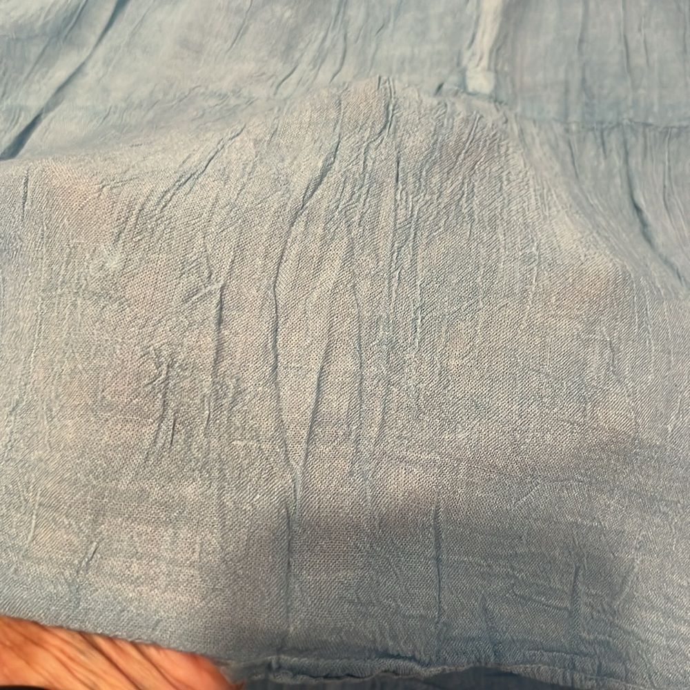 NWT BE beach size XL adjustable spaghetti strap blue embroidered sheer sundress - Picture 10 of 12